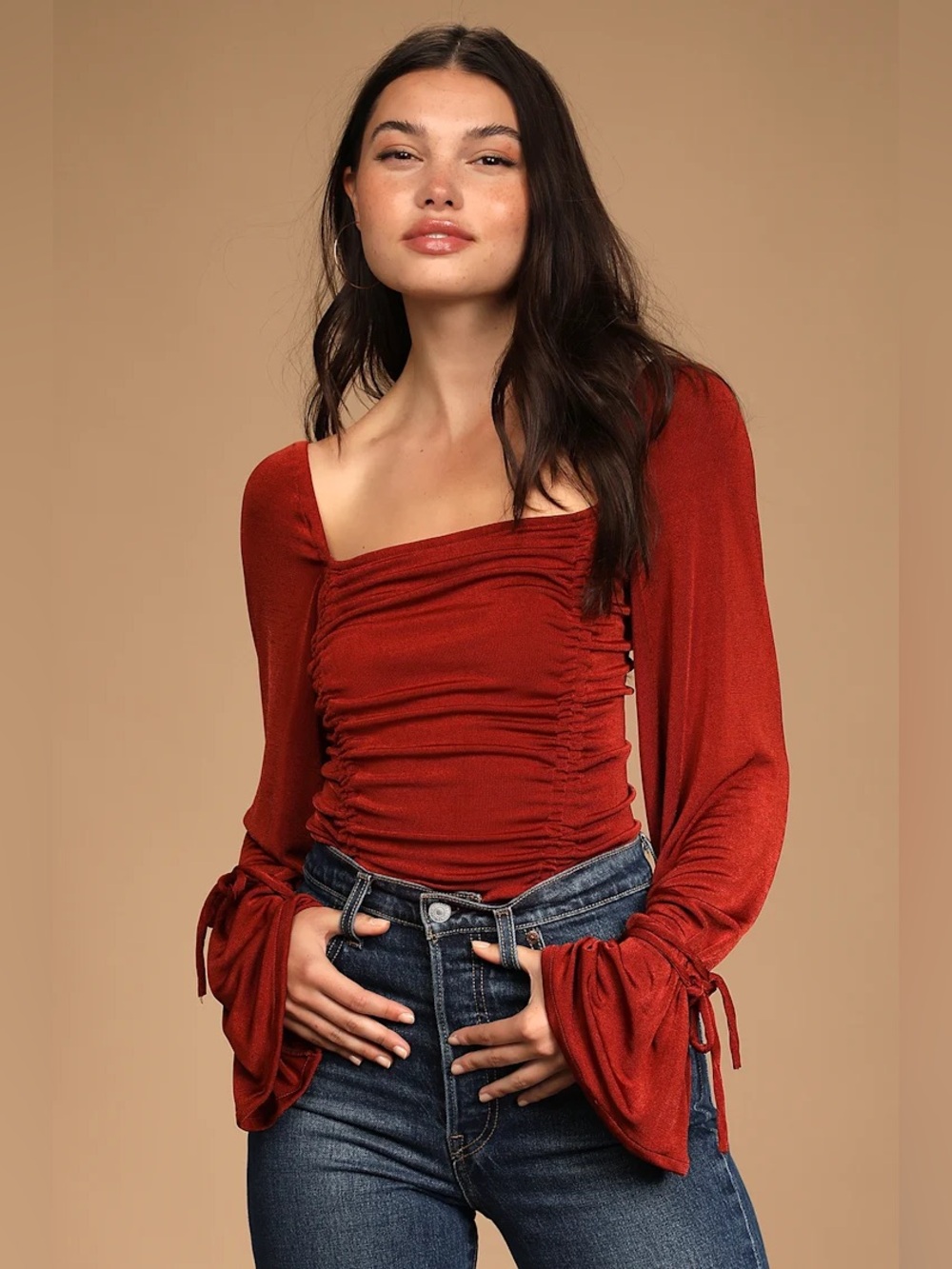 NWT Free People  Meant To Be Bodysuit in Cherry Chai